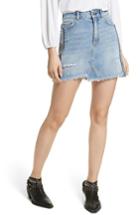 Women's Free People Side Stripe Embellished Miniskirt - Blue