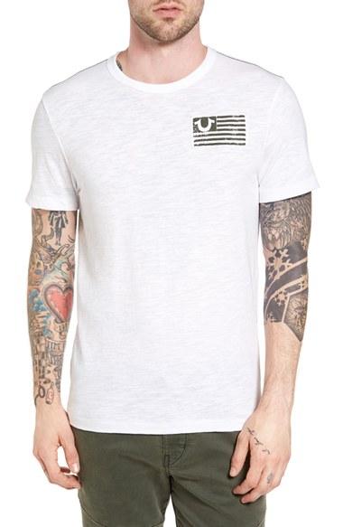 Men's True Religion Brand Jeans Stacked Logo Graphic T-shirt - White