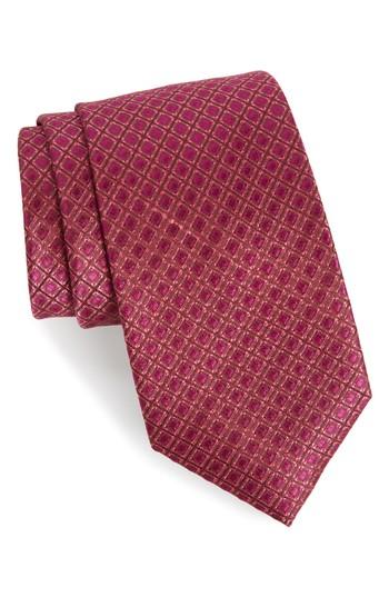 Men's Calibrate Denberg Check Silk Tie, Size - Pink