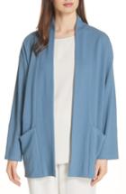 Women's Eileen Fisher Organic Cotton Blend Kimono Jacket, Size - Blue