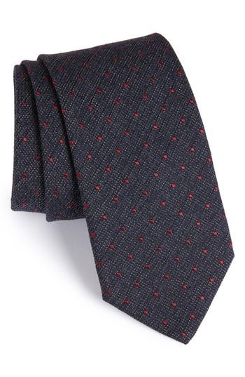 Men's Eton Dot Cotton, Silk & Wool Tie, Size - Blue
