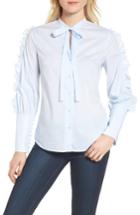 Women's Chelsea28 Ruffle Sleeve Poplin Blouse, Size - Blue