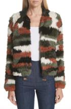 Women's Ulla Johnson Iris Genuine Rabbit Fur Jacket - Green
