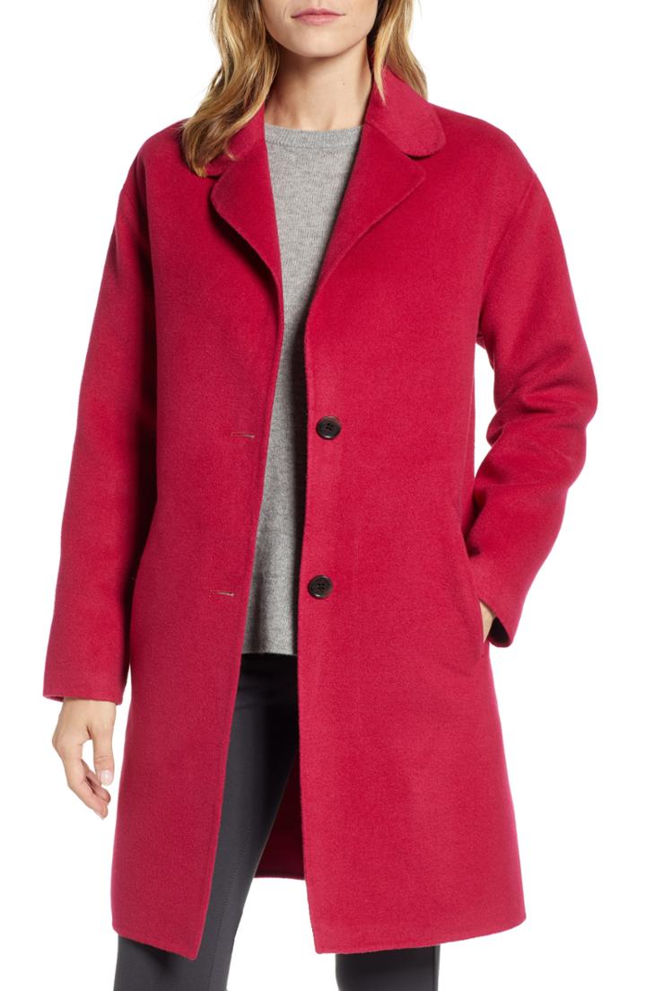 Women's Bernardo Car Coat - Red