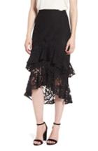 Women's Chelsea28 Tiered Lace Midi Skirt, Size - Black