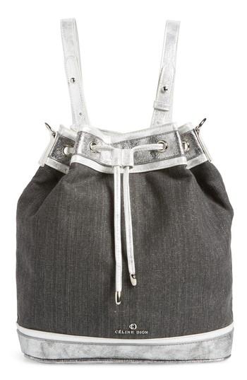 Celine Dion Soft Metallic Convertible Backpack - Black