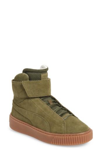 Women's Puma Platform Mid Ow Sneaker .5 M - Green
