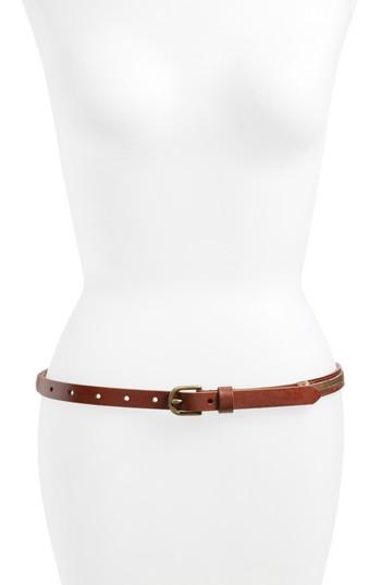 Women's Treasure & Bond Mesh Inset Skinny Belt - Cognac