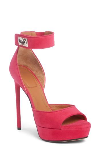 Women's Givenchy Plara Shark Tooth Sandal .5 Eu - Pink