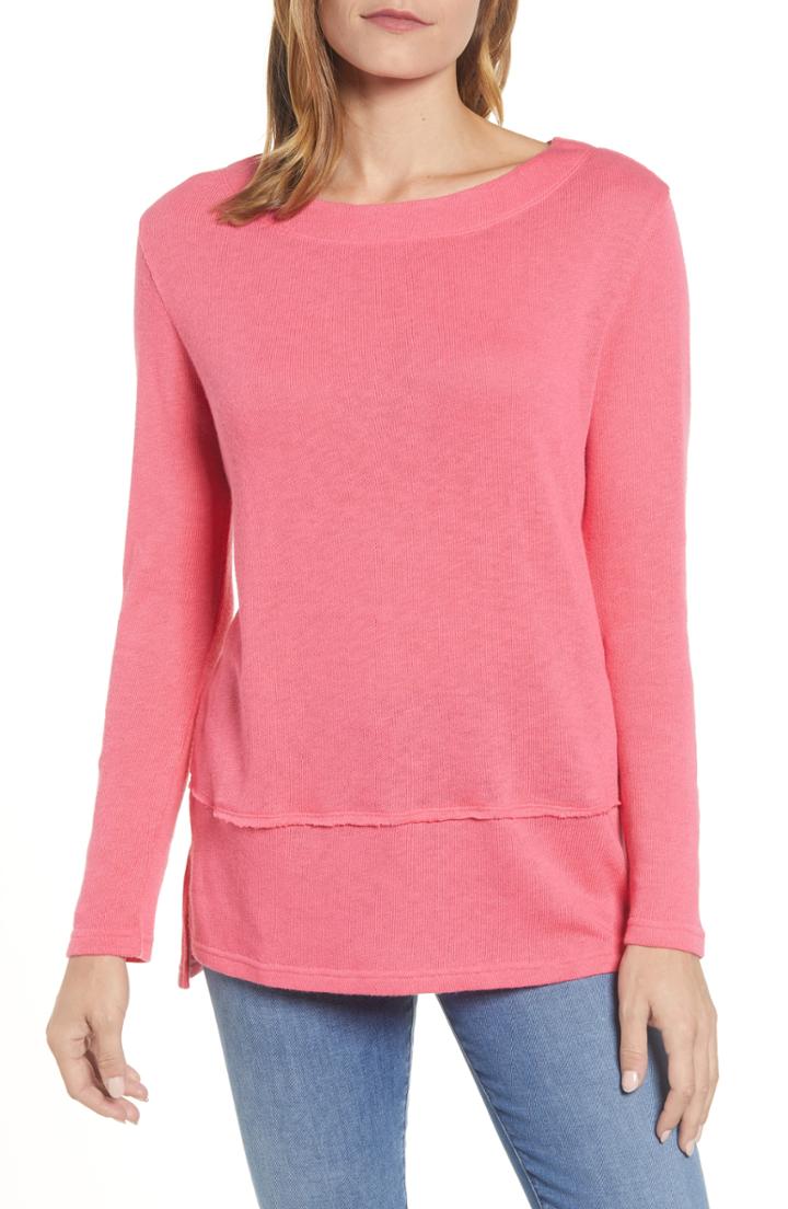 Women's Caslon Tiered Hem Top - Pink