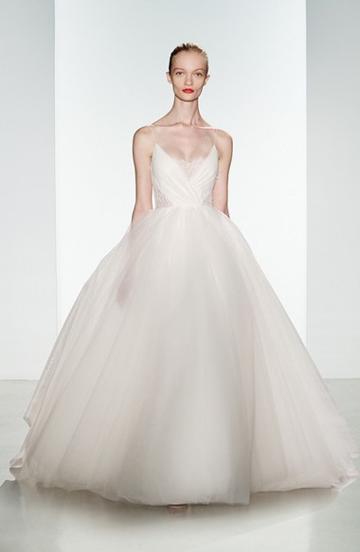Women's Christos Bridal 'penny' Lace Inset Spaghetti Strap Tulle Ballgown