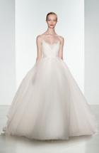 Women's Christos Bridal 'penny' Lace Inset Spaghetti Strap Tulle Ballgown