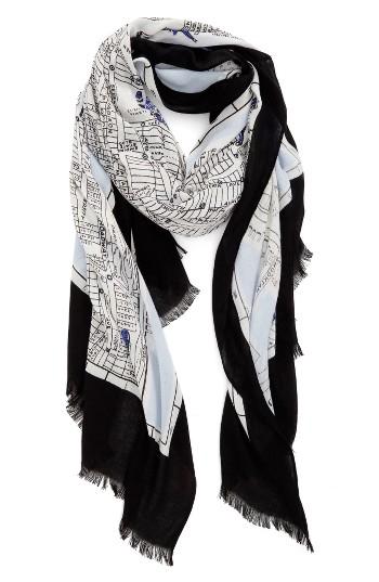 Women's Kate Spade New York New York Map Print Scarf, Size - Blue