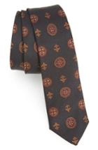 Men's The Kooples Print Silk Skinny Tie, Size - Black