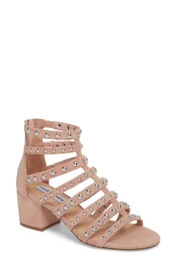 Women's Steve Madden Mania Studded Cage Sandal .5 M - Pink