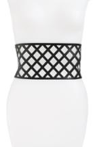 Women's Bp. Cage Wide Faux Leather Stretch Belt - Black