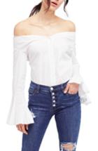 Women's Free People March To The Beat Off The Shoulder Top - White