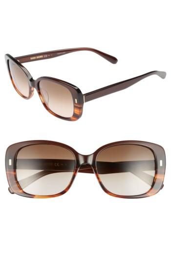 Women's Bobbi Brown The Audrey 53mm Square Sunglasses - Brown Havana