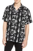 Men's Obey Dante Woven Shirt, Size - Black