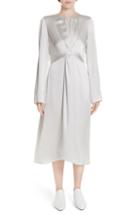 Women's Vince Front And Back Twist Silk Dress - Metallic