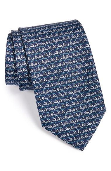 Men's Salvatore Ferragamo Whale Print Silk Tie