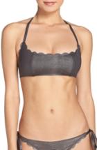 Women's Pilyq Reversible Halter Bikini Top, Size D - Black
