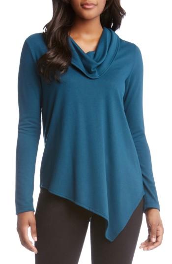 Women's Karen Kane Cowl Neck Asymmetrical Sweater - Green