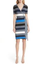 Women's Diane Von Furstenberg Stripe Knit Wrap Dress - Blue