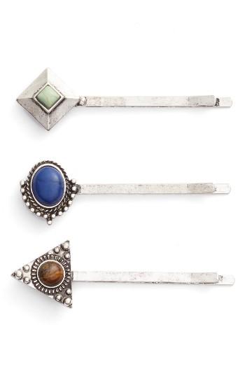 Berry 3-pack Geometric Bobby Pins