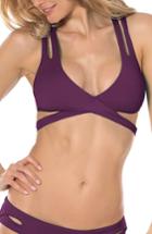 Women's Becca Color Code Wrap Bikini Top - Burgundy