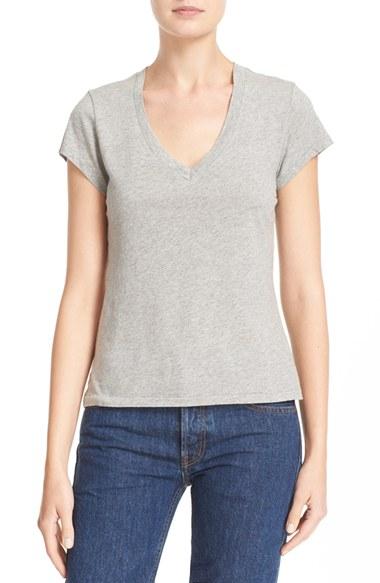 Women's Re/done X Hanes '1960s Slim' V-neck Tee - Grey