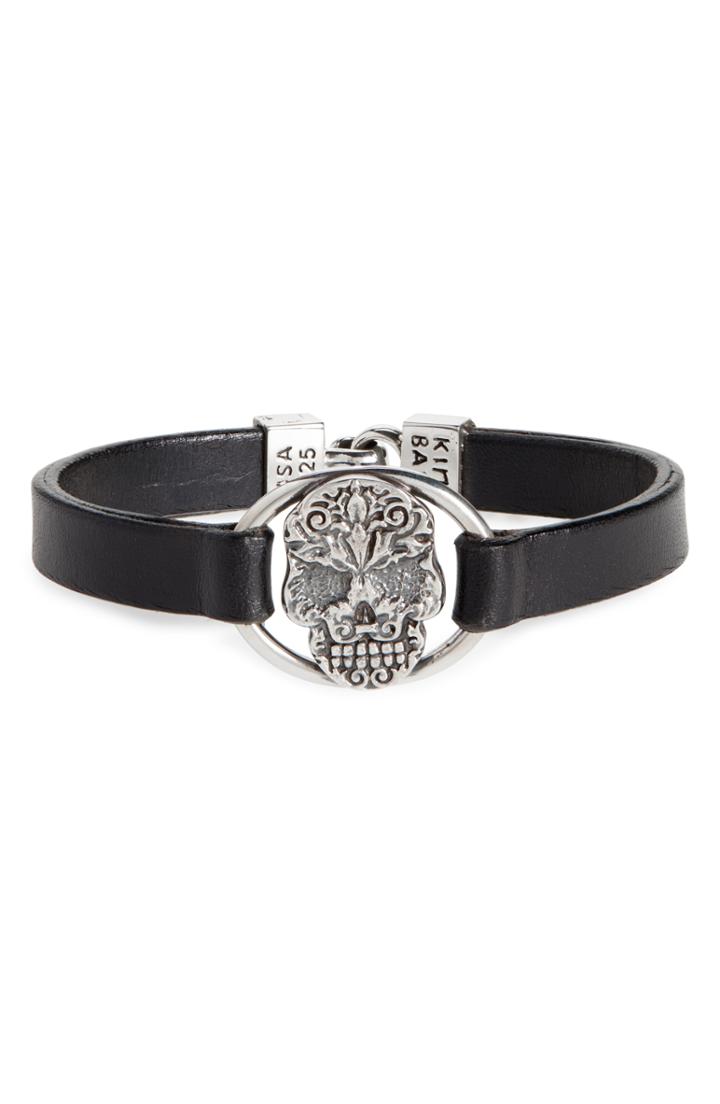 Men's King Baby Skull Leather Bracelet