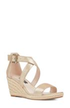 Women's Nine West Jorjapeach Espadrille Wedge Sandal M - Metallic