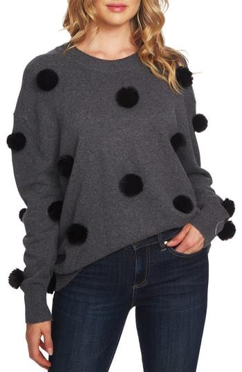 Women's Cece Pompom Pullover - Grey