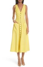 Women's Saloni Zoey Cutout Stretch Poplin Dress - Yellow