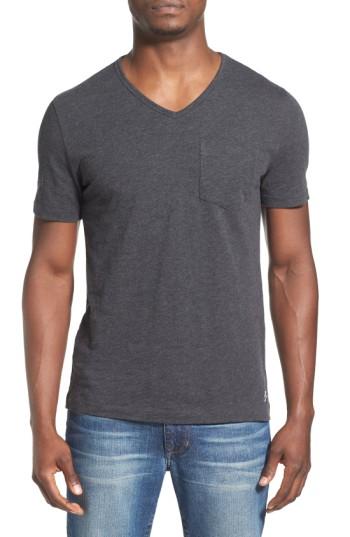 Men's Original Penguin 'bing' V-neck Pocket T-shirt - Grey