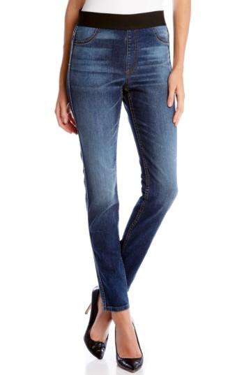 Women's Karen Kane Vintage Wash Stretch Denim Leggings - Blue