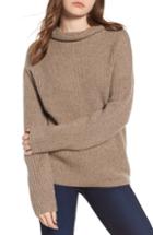 Women's Trouve Rib Funnel Neck Sweater, Size - Brown