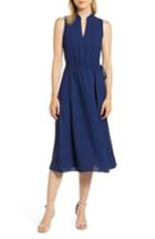 Women's Anne Klein Drawstring Waist Midi Dress, Size - Blue