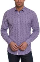 Men's Robert Graham Kinderhook Classic Fit Skull Check Sport Shirt, Size - Purple