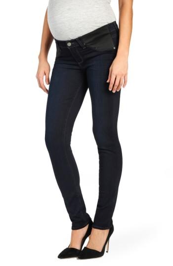 Women's Paige Transcend - Skyline Skinny Maternity Jeans - Blue