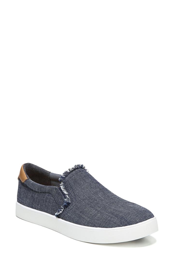 Women's Dr. Scholl's Scout Fray Slip-on Sneaker .5 M - Blue