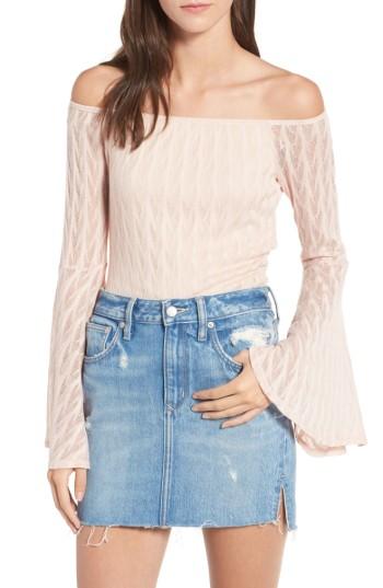 Women's Band Of Gypsies Bell Sleeve Off The Shoulder Top - Black