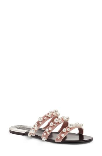 Women's Leith Stunner Embellished Strappy Slide Sandal M - Pink