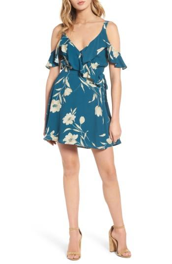 Women's Privacy Please Hamlet Cold Shoulder Dress - Blue/green