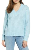 Women's Vero Moda Becca V-neck Chunky Sweater - Blue