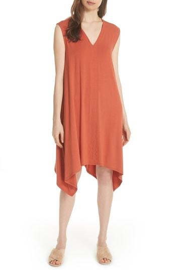 Women's Eileen Fisher Cutout Jersey Shift Dress, Size - Orange