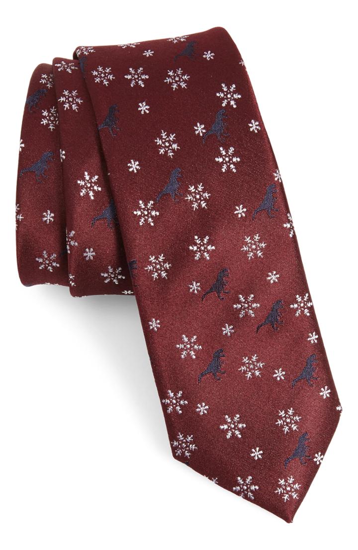 Men's 1901 Dino Holiday Silk Tie, Size - Burgundy