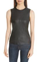 Women's Theory Seamed Leather Shell, Size - Black