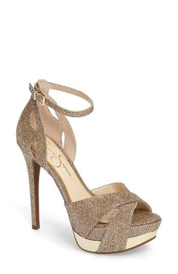 Women's Jessica Simpson Wendah Strappy Platform Sandal M - Metallic